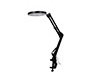 Lampara de escritorio q-connect hadar led 8w 380lm aluminio con pinza y lupa brazo doble color negro