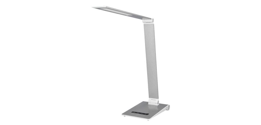 Lampara de escritorio q-connect sirio led 13w 800 lmtactil 3 niveles de color brillo regulable color plata