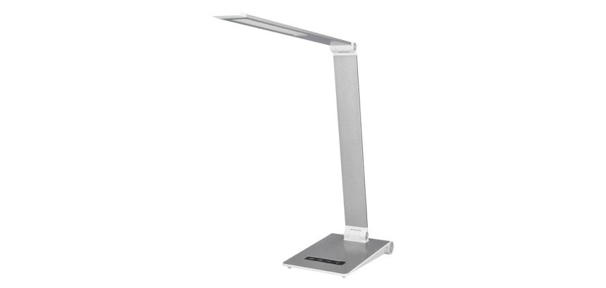 Lampara de escritorio q-connect sirio led 13w 800 lmtactil 3 niveles de color brillo regulable color plata