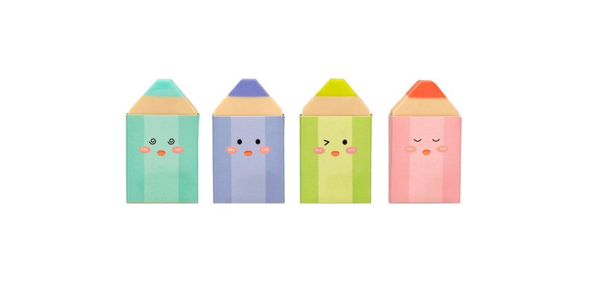 Goma de borrar imaginovo mini lapices colores surtidos