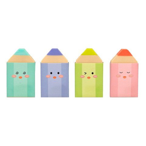 Goma de borrar imaginovo mini lapices colores surtidos