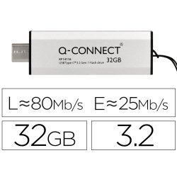 Memoria usb q-connect flash drive 32 gb 3.2 tipo c