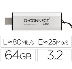 Memoria usb q-connect flash drive 64 gb 3.2 tipo c