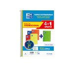 Cuaderno espiral oxford tapa extradura folio 80 hojas 90 gr rayado horizontal colores vivos pack de 4+1 unidades