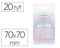 Bloc notas adhesivas imaginovo meow 20 hojas ventana 70x70 mm