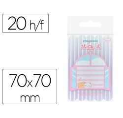 Bloc notas adhesivas imaginovo meow 20 hojas ventana 70x70 mm