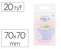 Bloc notas adhesivas imaginovo meow 20 hojas florero 70x70 mm