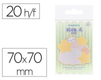 Bloc notas adhesivas imaginovo meow 20 hojas nubes 70x70 mm