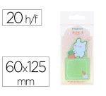 Bloc notas adhesivas imaginovo bunny con soporte 20 hojas verde 60x125 mm