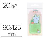 Bloc notas adhesivas imaginovo bunny con soporte 20 hojas verde 60x125 mm
