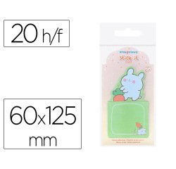 Bloc notas adhesivas imaginovo bunny con soporte 20 hojas verde 60x125 mm