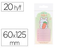 Bloc notas adhesivas imaginovo bunny con soporte 20 hojas naranja 60x125 mm