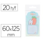 Bloc notas adhesivas imaginovo bunny con soporte 20 hojas azul 60x125 mm