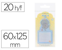 Bloc notas adhesivas imaginovo bunny con soporte 20 hojas gato azul 60x125 mm