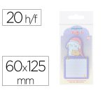 Bloc notas adhesivas imaginovo bunny con soporte 20 hojas morado 60x125 mm