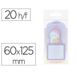 Bloc notas adhesivas imaginovo bunny con soporte 20 hojas morado 60x125 mm