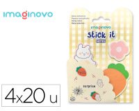 Bloc notas adhesivas imaginovo surprise pegatina sorpresa 20 hojas tamaños surtidos naranja