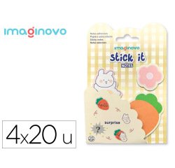 Bloc notas adhesivas imaginovo surprise pegatina sorpresa 80 hojas tamaños surtidos naranja