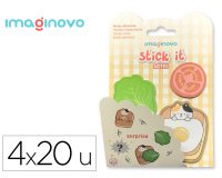 Bloc notas adhesivas imaginovo surprise pegatina sorpresa 20 hojas tamaños surtidos amarillo