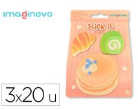 Bloc notas adhesivas imaginovo foodies tortitas 20 hojas tamaños surtidos