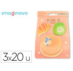 Bloc notas adhesivas imaginovo foodies tortitas 60 hojas tamaños surtidos