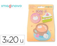 Bloc notas adhesivas imaginovo foodies cafe 20 hojas tamaños surtidos