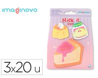 Bloc notas adhesivas imaginovo foodies tarta 20 hojas tamaños surtidos