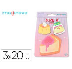 Bloc notas adhesivas imaginovo foodies tarta 60 hojas tamaños surtidos