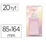 Bloc notas adhesivas imaginovo letter con mensaje trasero conejito rosa 20 hojas 85x164 mm