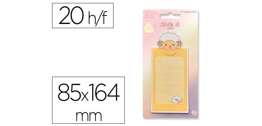 Bloc notas adhesivas imaginovo letter con mensaje trasero cabra 20 hojas 85x164 mm