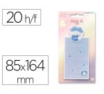 Bloc notas adhesivas imaginovo letter con mensaje trasero conejito azul 20 hojas 85x164 mm