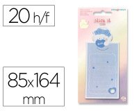 Bloc notas adhesivas imaginovo letter con mensaje trasero conejito azul 20 hojas 85x164 mm