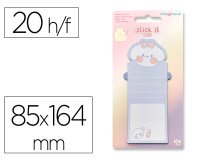 Bloc notas adhesivas imaginovo letter con mensaje trasero perro 20 hojas 85x164 mm