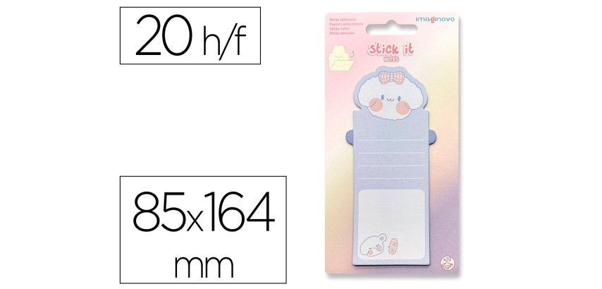 Bloc notas adhesivas imaginovo letter con mensaje trasero perro 20 hojas 85x164 mm