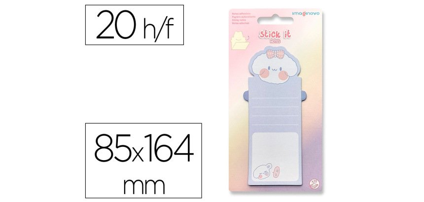 Bloc notas adhesivas imaginovo letter con mensaje trasero perro 20 hojas 85x164 mm