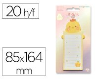Bloc notas adhesivas imaginovo letter con mensaje trasero pollito 20 hojas 85x164 mm
