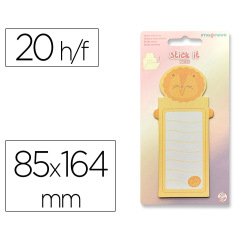 Bloc notas adhesivas imaginovo letter con mensaje trasero leon 20 hojas 85x164 mm