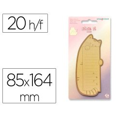 Bloc notas adhesivas imaginovo letter con mensaje trasero gato 20 hojas 85x164 mm