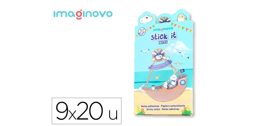 Notas adhesivas imaginovo stick it! notebook 180 notas adhesivas pirata tamaños surtidos brujula