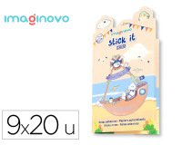Notas adhesivas imaginovo stick it! notebook 20 notas adhesivas pirata tamaños surtidos bandera