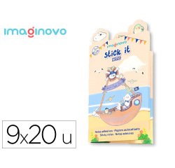 Notas adhesivas imaginovo stick it! notebook 180 notas adhesivas pirata tamaños surtidos mapa