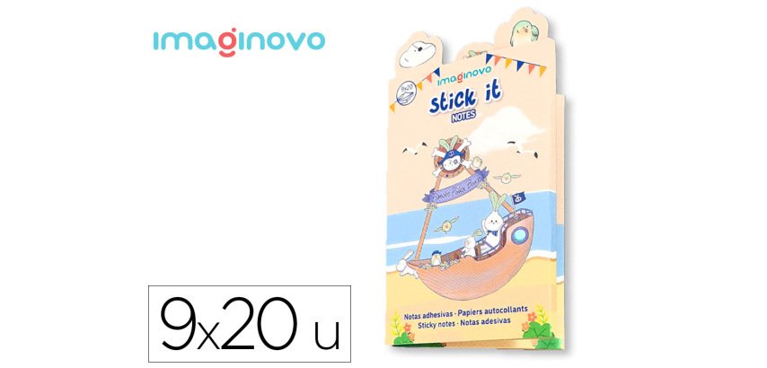 Notas adhesivas imaginovo stick it! notebook 180 notas adhesivas pirata tamaños surtidos mapa