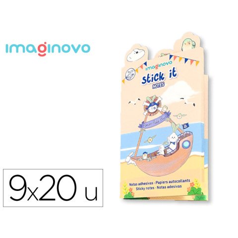 Notas adhesivas imaginovo stick it! notebook 180 notas adhesivas pirata tamaños surtidos mapa