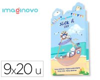 Notas adhesivas imaginovo stick it! notebook 20 notas adhesivas pirata tamaños surtidos cañón