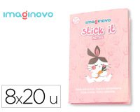 Notas adhesivas imaginovo stick it! notebook 20 notas adhesivas conejito tamaños surtidos