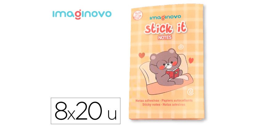 Notas adhesivas imaginovo stick it! notebook 160 notas adhesivas osito tamaños surtidos