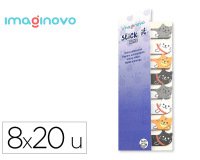 Bloc notas adhesivas imaginovo marcapaginas gato 160 hojas 8x15x48 mm