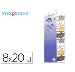 Bloc notas adhesivas imaginovo marcapaginas gato 160 hojas 8x15x48 mm