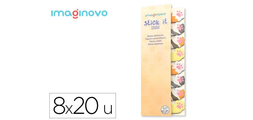 Bloc notas adhesivas imaginovo marcapaginas patita perro 160 hojas 8x15x48 mm