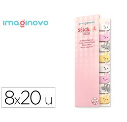 Bloc notas adhesivas imaginovo marcapaginas conejo 160 hojas 8x15x48 mm